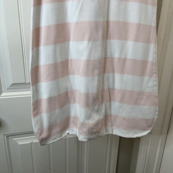 Burt's Bees 6-12 Months Sleep Sack Baby Full Zip Organic Cotton Pink Striped - Picture 6 of 9